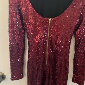 Charlotte Russe xs red sequins low back bodycon dress formal mini short